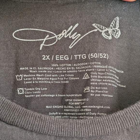 Dolly Parton Graphic Crew Neck Short Sleeve T-Shirt Black 2X - Picture 4 of 4